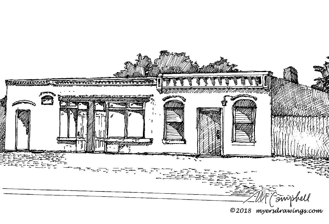 Myers Campbell artist, house sketches