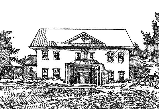 Myers Campbell line drawing house